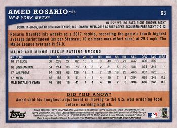 2018 Topps Big League #63 Amed Rosario Back