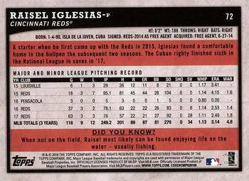 2018 Topps Big League #72 Raisel Iglesias Back