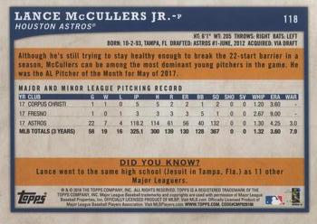 2018 Topps Big League #118 Lance McCullers Jr. Back