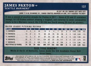 2018 Topps Big League #137 James Paxton Back