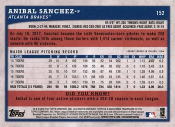 2018 Topps Big League #152 Anibal Sanchez Back