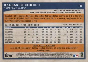 2018 Topps Big League #196 Dallas Keuchel Back