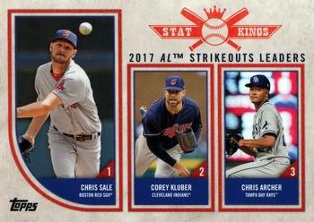 2018 Topps Big League #324 2017 AL Strikeouts Leaders (Chris Sale / Corey Kluber / Chris Archer) Front