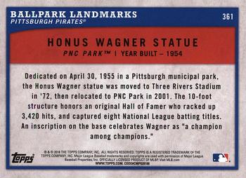 2018 Topps Big League #361 Honus Wagner Statue Back