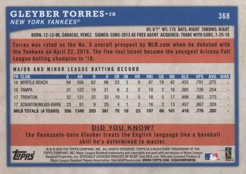 2018 Topps Big League #368 Gleyber Torres Back