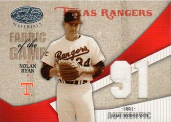 2004 Leaf Certified Materials - Fabric of the Game Jersey Year #FG-86 Nolan Ryan Front