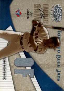 2004 Leaf Certified Materials - Fabric of the Game Position #FG-59 Joe Carter Front
