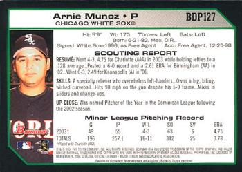 2004 Bowman Draft Picks & Prospects #BDP127 Arnie Munoz Back