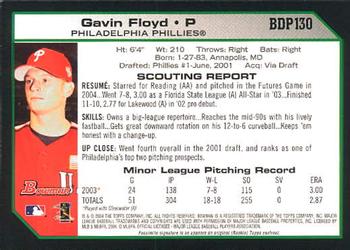 2004 Bowman Draft Picks & Prospects #BDP130 Gavin Floyd Back