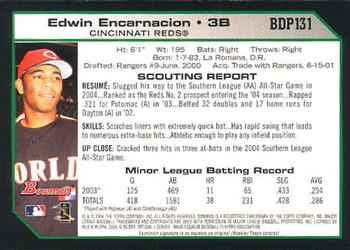 2004 Bowman Draft Picks & Prospects #BDP131 Edwin Encarnacion Back