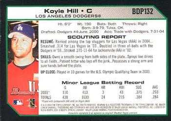 2004 Bowman Draft Picks & Prospects #BDP132 Koyie Hill Back