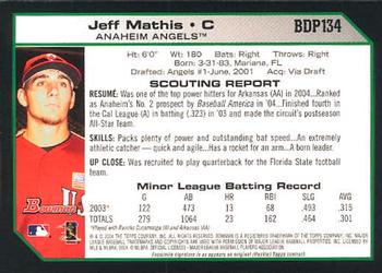2004 Bowman Draft Picks & Prospects #BDP134 Jeff Mathis Back