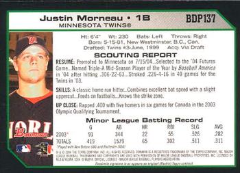 2004 Bowman Draft Picks & Prospects #BDP137 Justin Morneau Back