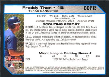 2004 Bowman Draft Picks & Prospects #BDP13 Freddy Thon Back