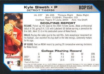 2004 Bowman Draft Picks & Prospects #BDP158 Kyle Sleeth Back