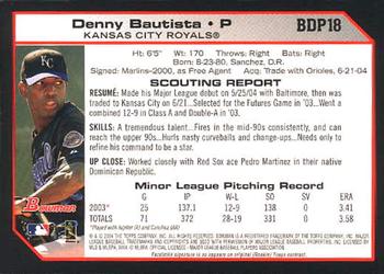 2004 Bowman Draft Picks & Prospects #BDP18 Denny Bautista Back