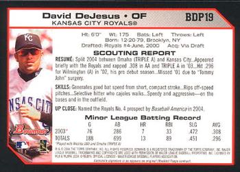 2004 Bowman Draft Picks & Prospects #BDP19 David DeJesus Back