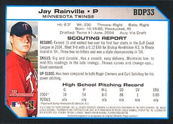 2004 Bowman Draft Picks & Prospects #BDP33 Jay Rainville Back