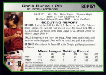 2004 Bowman Draft Picks & Prospects #BDP157 Chris Burke Back