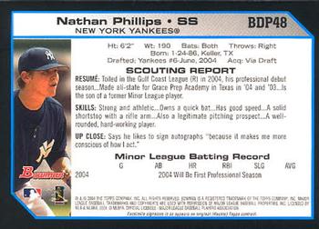 2004 Bowman Draft Picks & Prospects #BDP48 Nathan Phillips Back