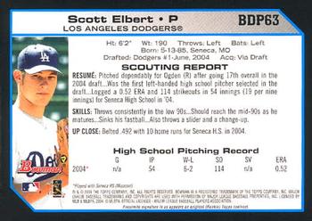 2004 Bowman Draft Picks & Prospects #BDP63 Scott Elbert Back