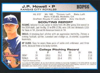 2004 Bowman Draft Picks & Prospects #BDP66 J.P. Howell Back