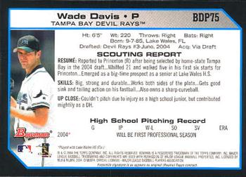 2004 Bowman Draft Picks & Prospects #BDP75 Wade Davis Back