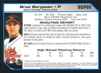 2004 Bowman Draft Picks & Prospects #BDP80 Brad Bergesen Back