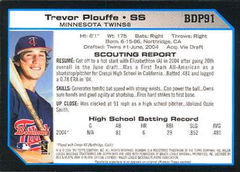 2004 Bowman Draft Picks & Prospects #BDP91 Trevor Plouffe Back