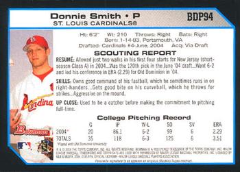 2004 Bowman Draft Picks & Prospects #BDP94 Donnie Smith Back