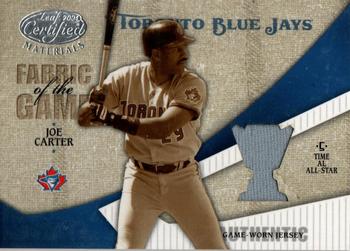 2004 Leaf Certified Materials - Fabric of the Game Reward #FG-59 Joe Carter Front