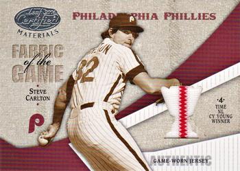 2004 Leaf Certified Materials - Fabric of the Game Reward #FG-113 Steve Carlton Front
