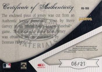 2004 Leaf Certified Materials - Fabric of the Game Stats #FG-195 Steve Garvey Back