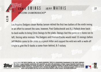 2018 Topps Now #27 Chris Owings / Jeff Mathis Back