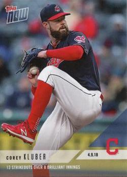 2018 Topps Now #58 Corey Kluber Front