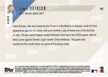 2018 Topps Now #102 Lewis Brinson Back