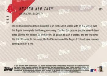 2018 Topps Now #103 Boston Red Sox Back