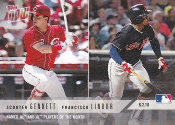 2018 Topps Now #276 Scooter Gennett / Francisco Lindor Front