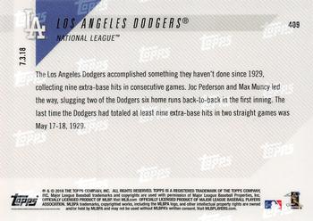 2018 Topps Now #409 Los Angeles Dodgers Back