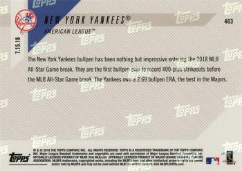 2018 Topps Now #463 New York Yankees Back