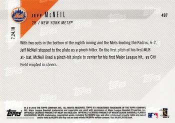 2018 Topps Now #497 Jeff McNeil Back