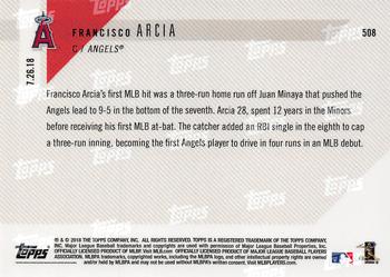 2018 Topps Now #508 Francisco Arcia Back