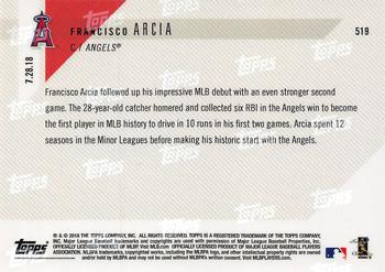2018 Topps Now #519 Francisco Arcia Back