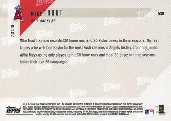 2018 Topps Now #536 Mike Trout Back