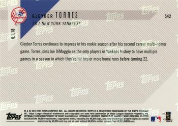 2018 Topps Now #542 Gleyber Torres Back