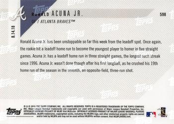 2018 Topps Now #598 Ronald Acuna Jr. Back