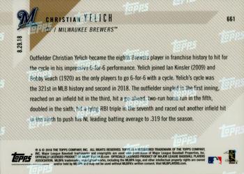 2018 Topps Now #661 Christian Yelich Back