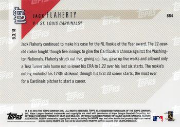 2018 Topps Now #684 Jack Flaherty Back