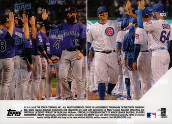 2018 Topps Now #833 Chicago Cubs Back