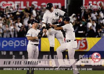 2018 Topps Now #839 New York Yankees Front